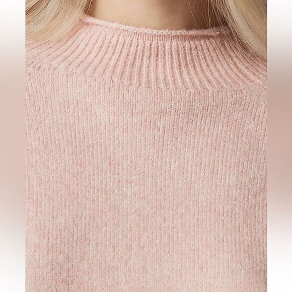 NWT J CREW Rollneck Wool alpaca sweater in Supersoft yarn in Heather Pale Pink - Picture 4 of 7